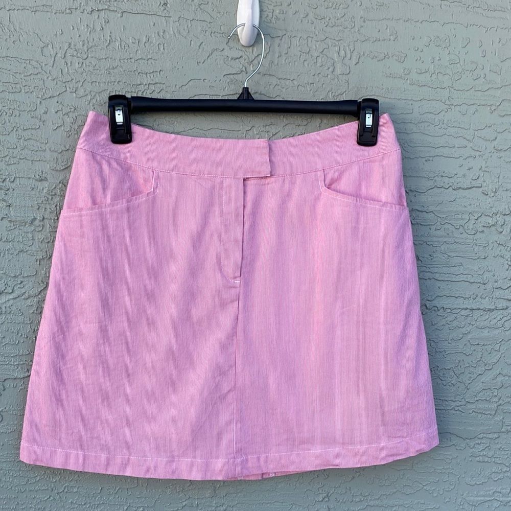 Tail Golf Sz 8 Pink & White Striped Skort Skirt